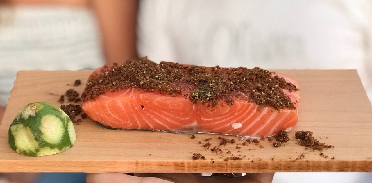 Lachs von der Holzplanke
