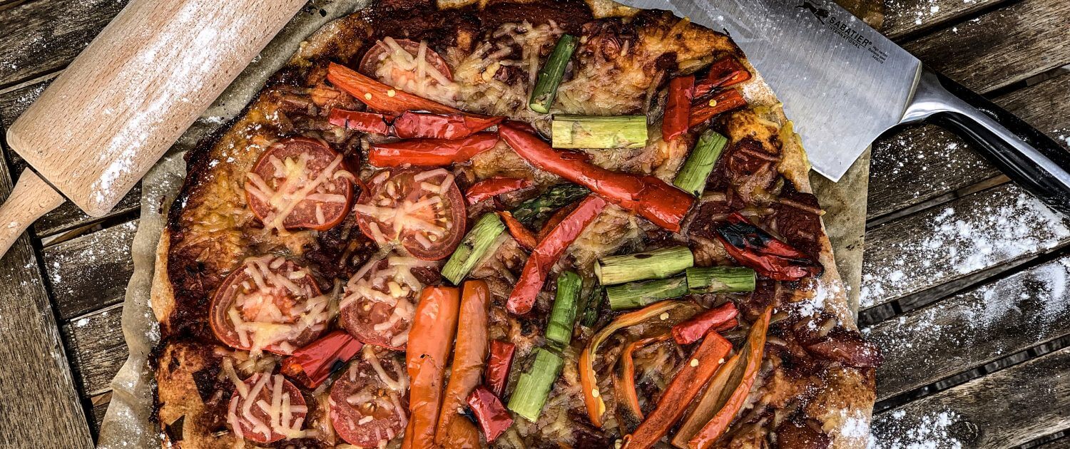 Vegane Pizza vom Grill
