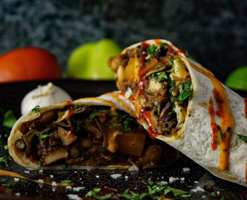 Veganer Burrito mit Bohnen Veganer Burrito