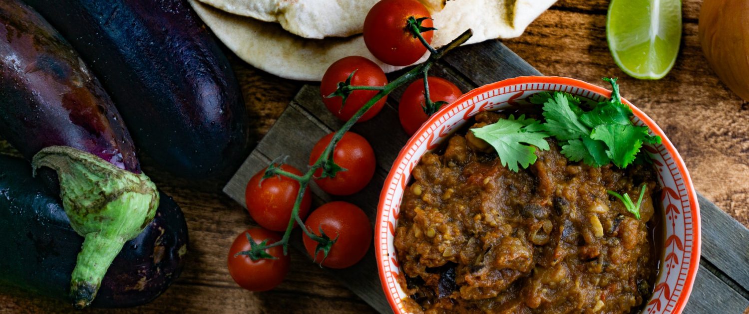 Auberginen Eintopf stew vegan grillnations Rezept