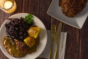 Veganer Linsenbraten