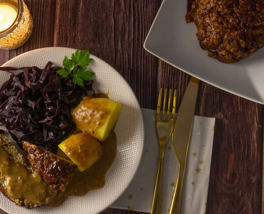 Veganer Linsenbraten