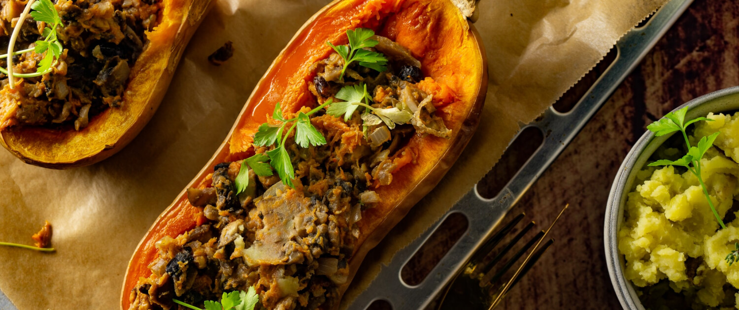 Gefüllter Kürbis vegan Rezept