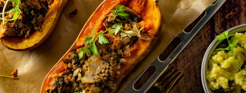 Gefüllter Kürbis vegan Rezept