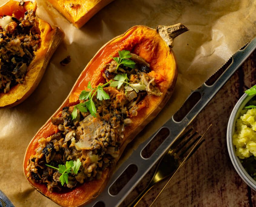 Gefüllter Kürbis vegan Rezept Gefüllter Kürbis vegan Rezept